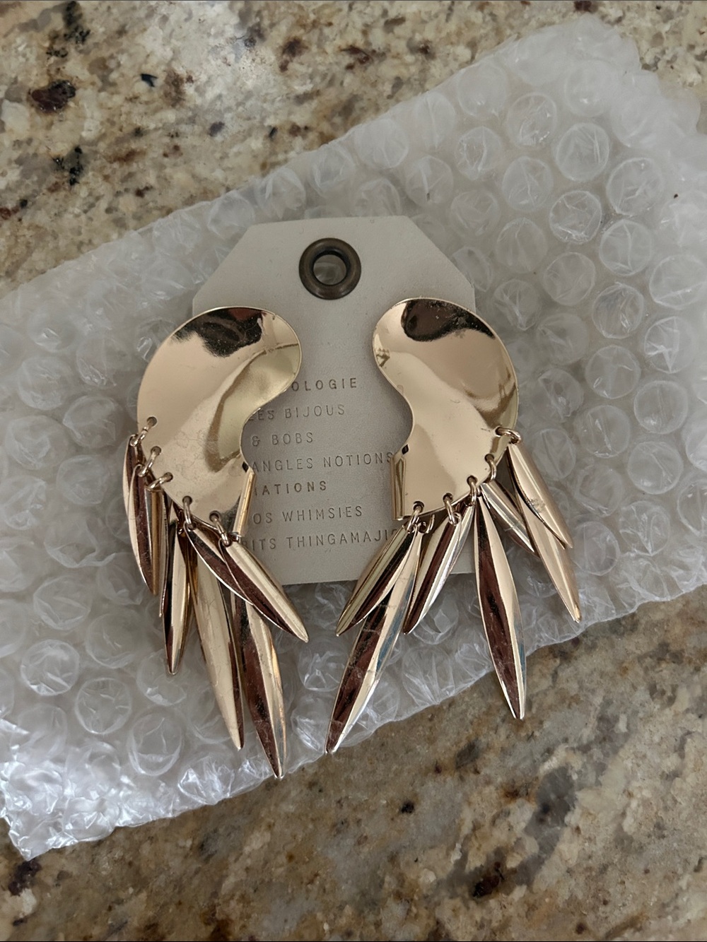 Anthropologie gold statement earrings